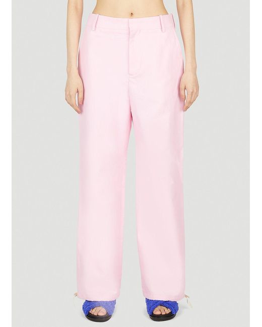 Marni Pink Technical Linen Drawstring Pants