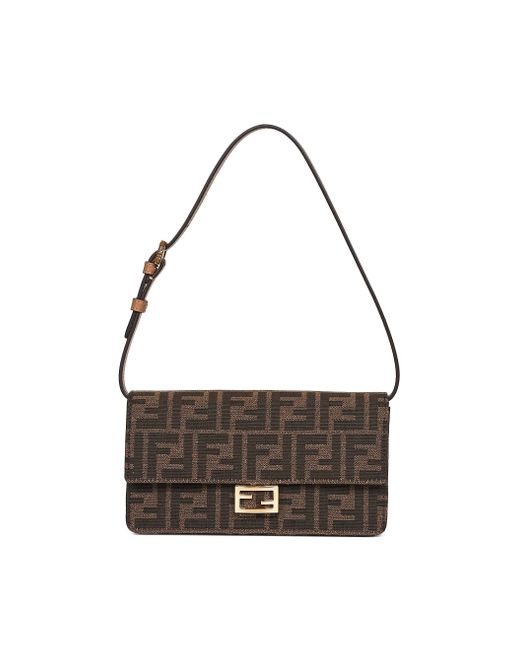 Fendi White Wallet On Chain Baguette Minibag