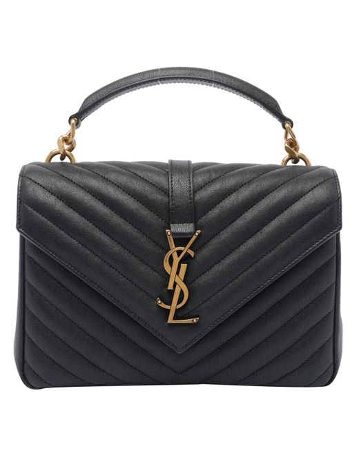 Saint Laurent Black Medium College Satchel Bag