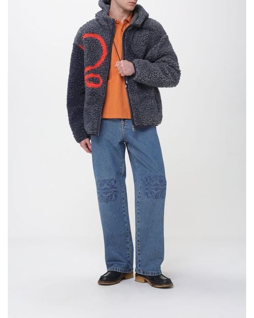 Loewe Blue Fleece Jacket With Anagram for men