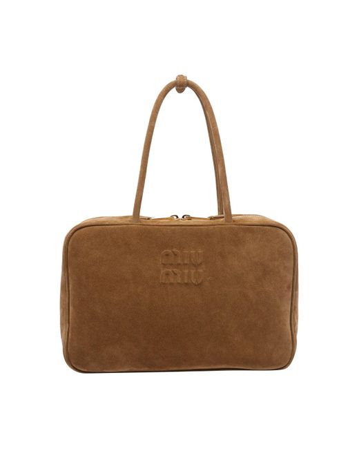 Miu Miu Brown Suede Beau Bag