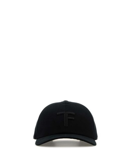 Tom Ford Black Cotton Baseball Cap for men