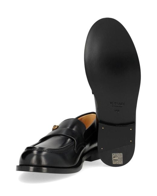 Versace Black Manu Moccasins for men