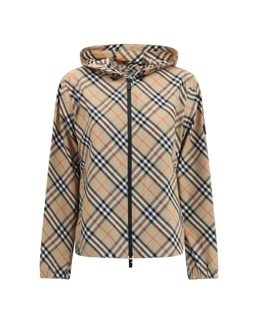 Burberry Metallic Archivio Check Waterproof Jacket