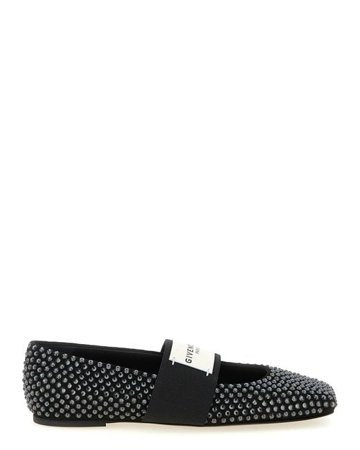 Givenchy Black Sliced Square Ballet Flats