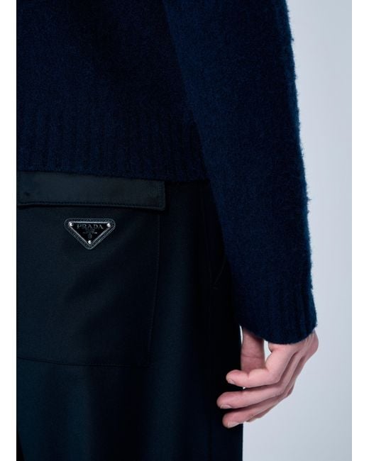 Prada Blue Wool Cardigan for men