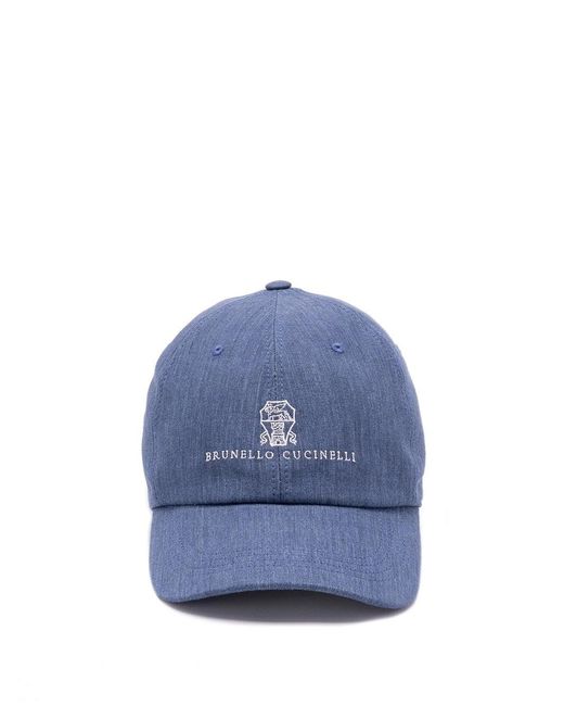 Brunello Cucinelli Blue Baseball Cap for men