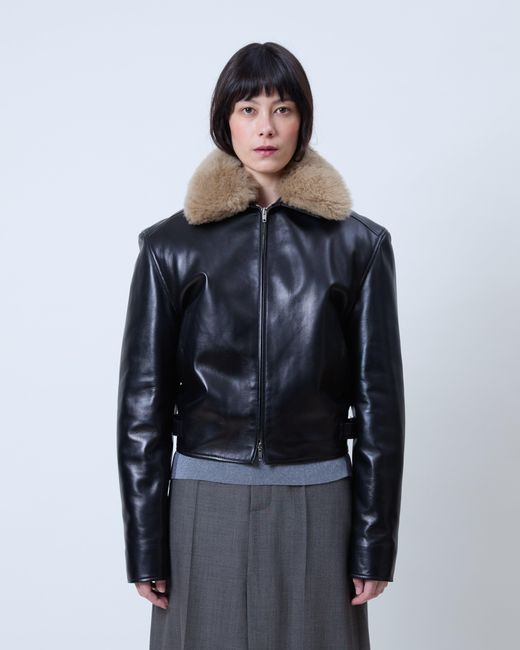 Phoebe Philo Blue Cropped Aviator Jacket
