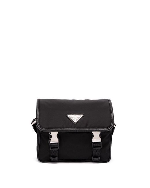 Prada Black Re-Nylon And Saffiano Leather Shoulder Bag for men