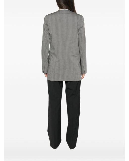 Alberta Ferretti Gray Wool Blend Blazer Jacket