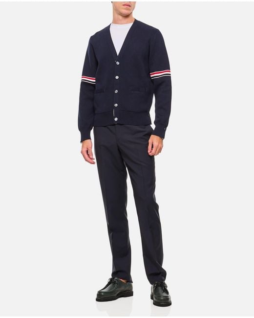 Thom Browne Blue Button-Front Cardigan for men