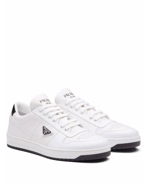 Prada White District Mirrored-effect Sneakers for men