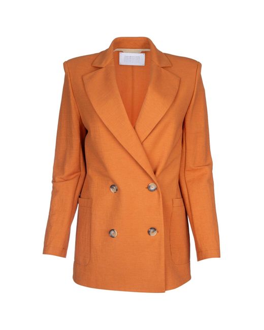 Harris Wharf London Orange Oversized D.B. Blazer With S.P. Rayon