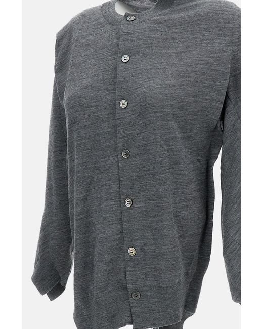 Junya Watanabe Gray Fine Wool Round Neck Cardigan
