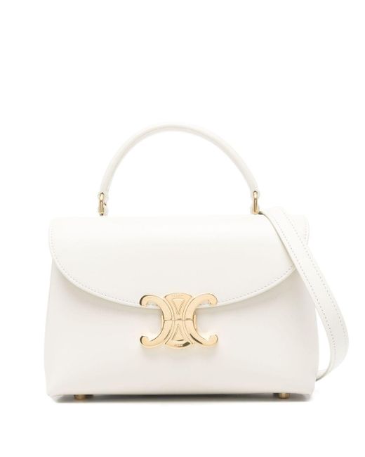 Celine Nino Teen Leather Handbag in White | Lyst