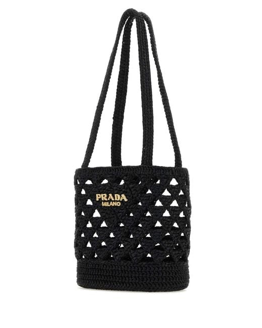 Prada Black Straw Handbag
