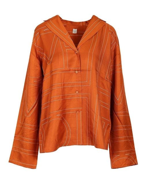 Totême Orange "Monogram" Pajama Top