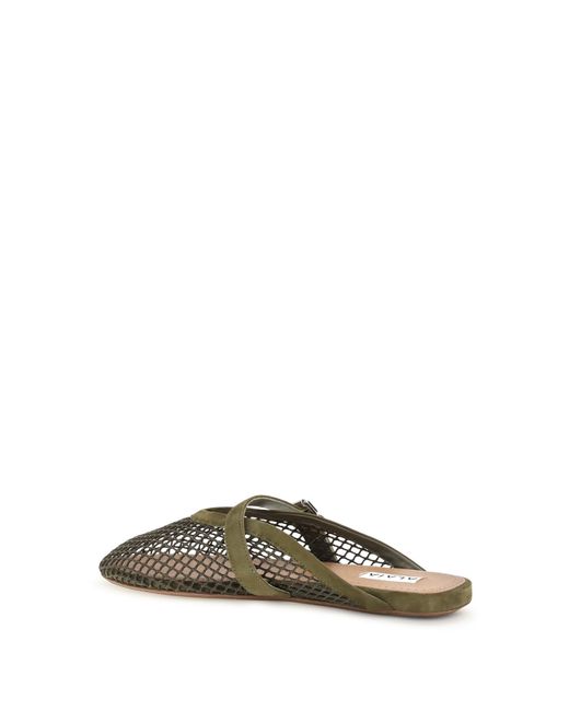Alaïa Green Alaïa Flat Mesh Mules