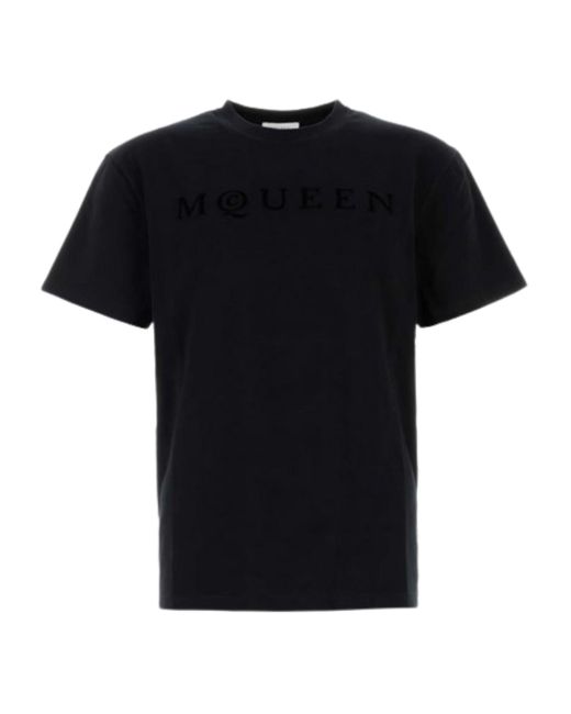 Alexander McQueen Black S/S T-Shirt With Logo for men