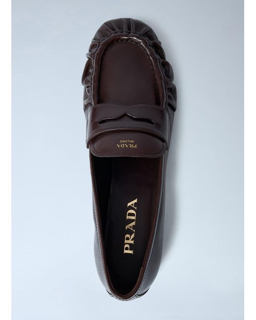 Prada White Leather Loafers