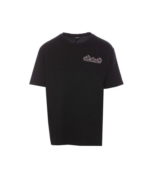 Balmain Black Club Iconic Print T-Shirt for men