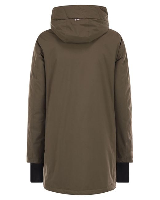 Herno Green A Shaped Down Jacket With Hood, 2 Layers