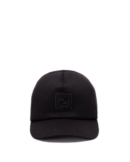 Fendi Black 'Ff' Baseball Cap for men