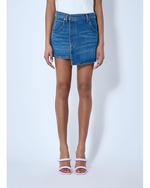 Alexander Wang Blue Deconstructed Wrap Mini Skirt