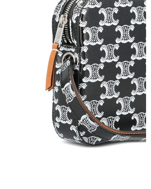 Céline Black Triomphe Canvas Pouch for men