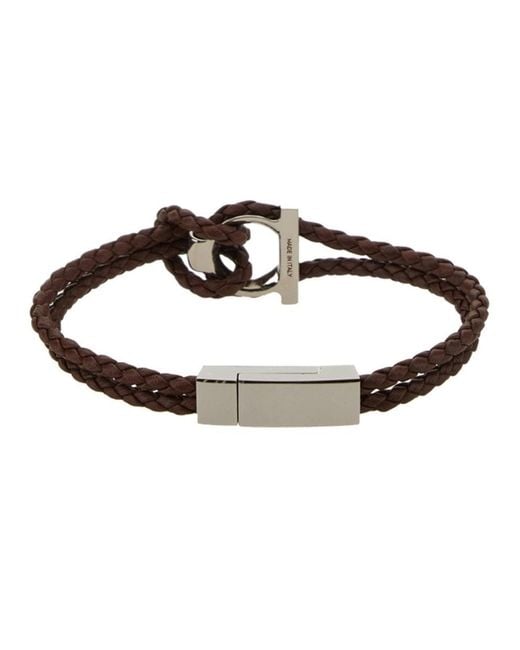 Ferragamo White Bracciale "Gancini" for men