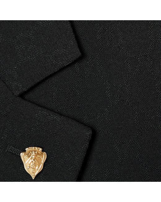 Gucci Black Single-Breasted Gg Wool Jacket for men