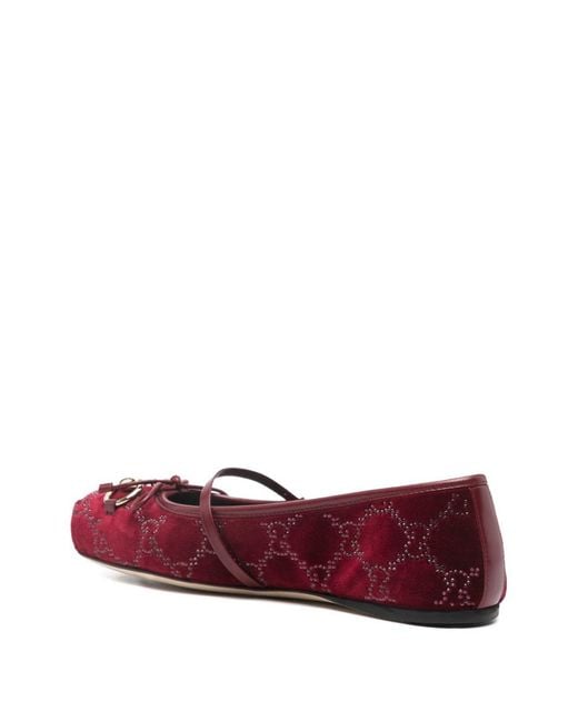 Gucci Red Horsebit Ballets
