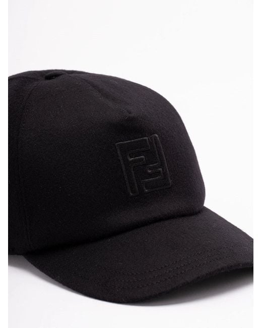 Fendi Black 'Ff' Baseball Cap for men