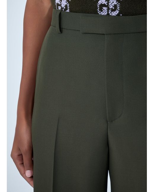 Gucci Green Tailored Wool Pants