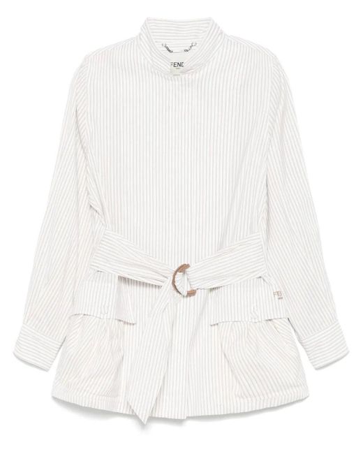 アウターその他 FENDI Striped blouson White Fendi Stripy Blouson in White | Lyst