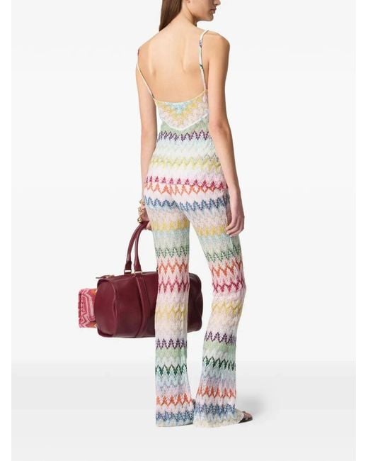 Missoni White V-Neck Zig-Zag Top