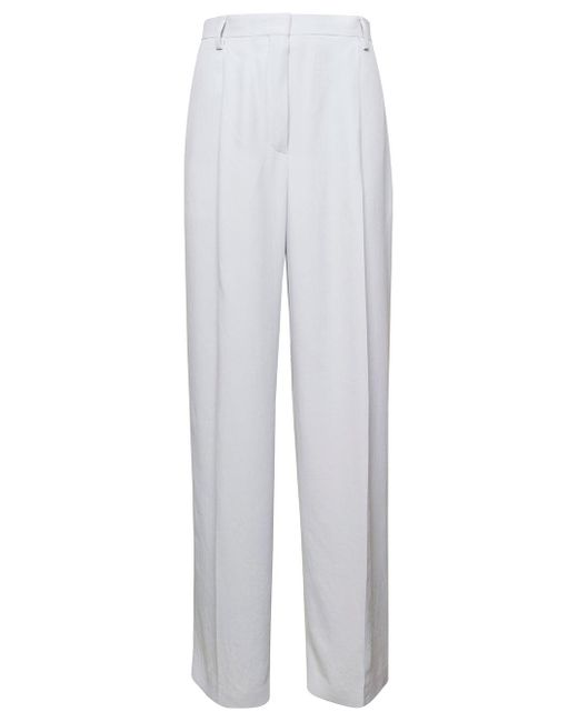 Dries Van Noten White Pants With Pressed Crease for men
