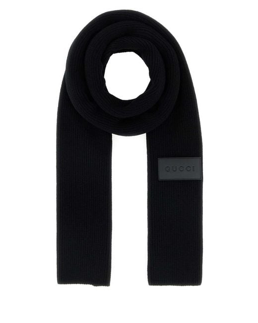 Gucci Black Wool Scarf for men