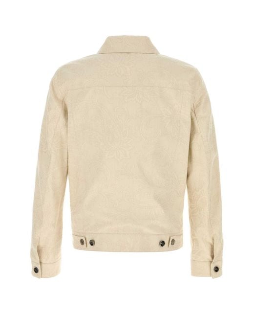Etro Natural Sand Stretch Denim Jacket