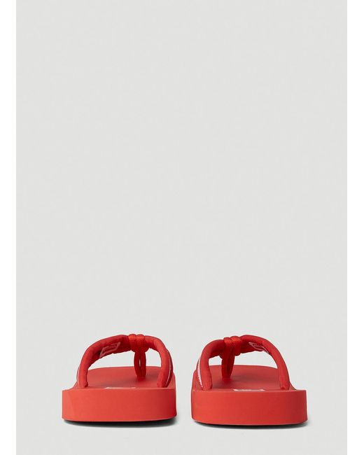 KENZO Red Logo Patch Flip Flops