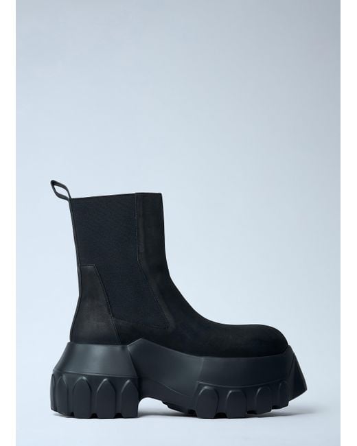 Rick Owens Men's Blue Beatle Mega Tractor Boots