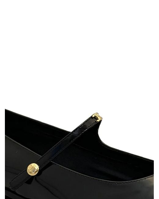Céline Black Leather Mary-Jane Ballets