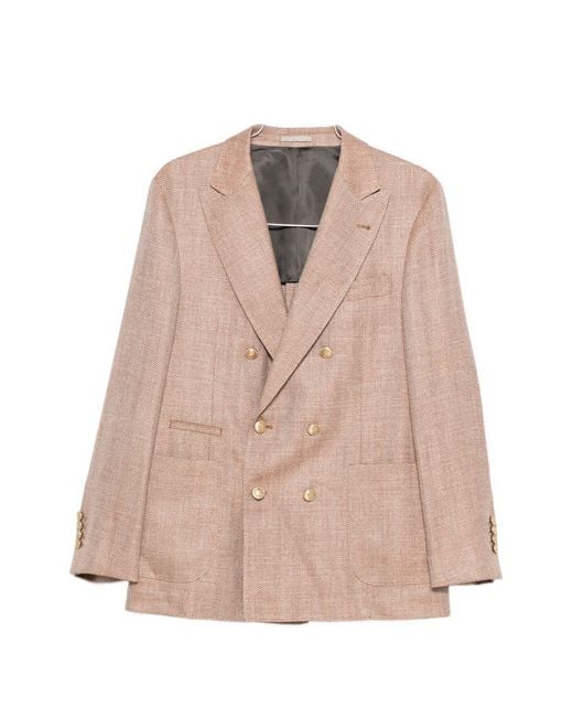 Brunello Cucinelli Pink Double-Breasted Jacket for men