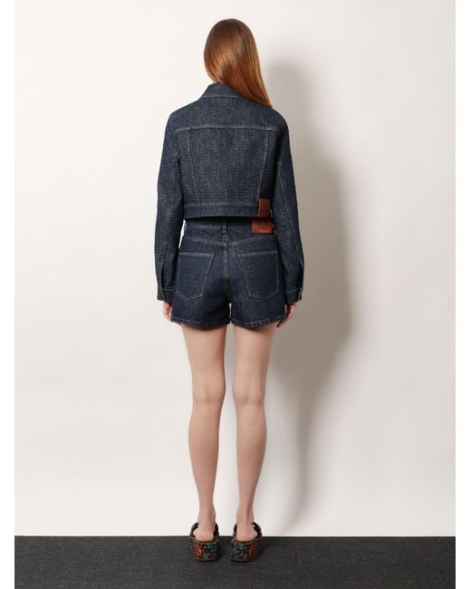 Fendi Blue Padded Denim Jacket