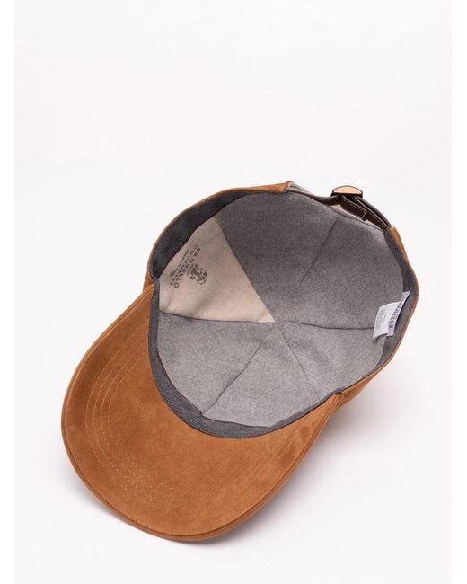 Brunello Cucinelli Brown Baseball Cap for men
