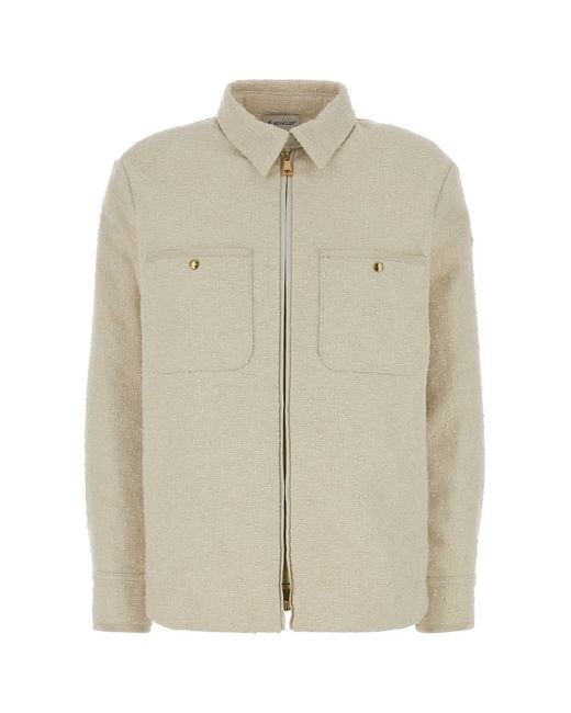 Moncler Natural Ivory Boucle Down Jacket