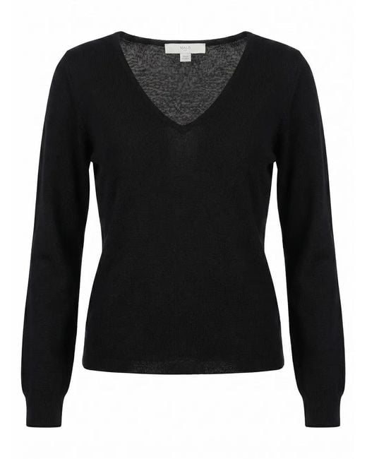Malo Black V Neck Sweater