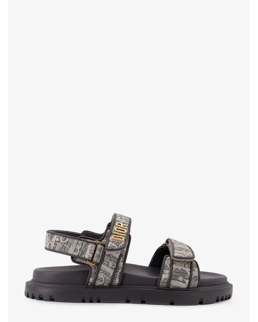 Dior White Dior Canvas Dioract Flat Sandals