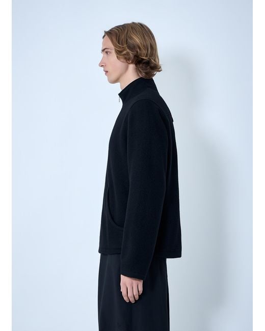 Rier Blue Wool Zip-Up Jacket for men