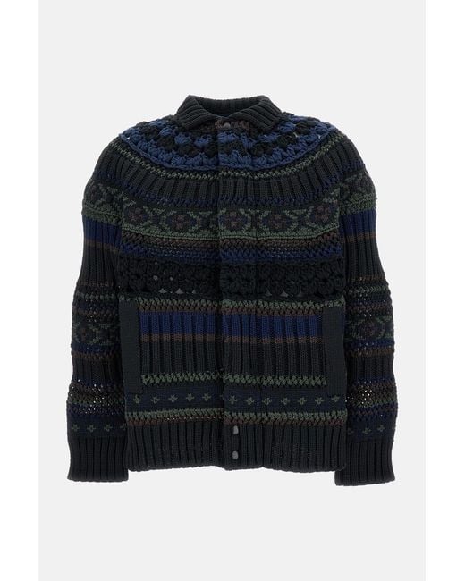 Sacai Blue Knit Blouson for men